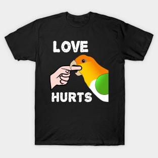 White Bellied Caique Parrot - Love Hurts Biting T-Shirt